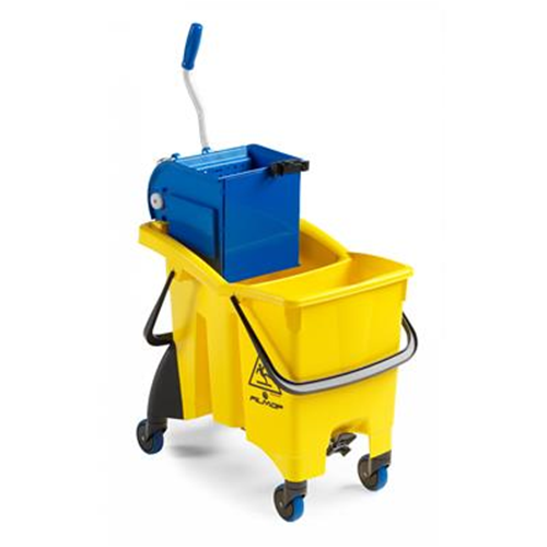 Filmop carrello lavapavimenti Twice SL2800C secchio giallo lt.30 con  strizzatore professionale Deep 2 rubinetti di scarico e ruote