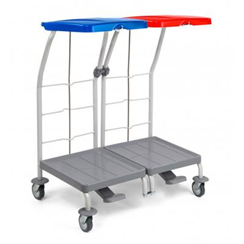 Filmop carrello portabiancheria a pedale 2 x lt.70 con coperchi colorati e  ruote