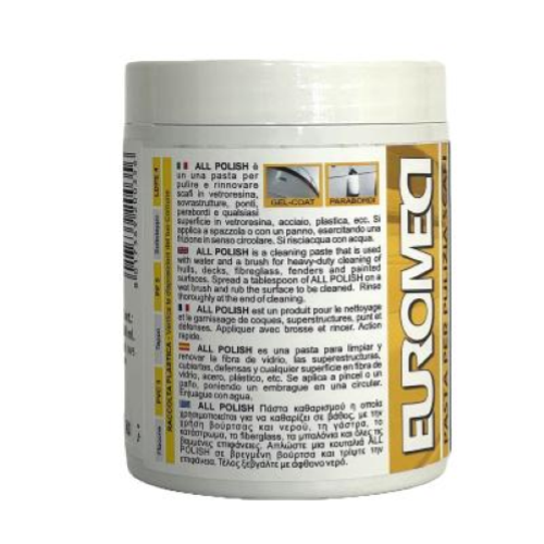 Euromeci All Polish Pasta per Pulizia Scafo Barca e Superfici in Vetroresina ml.500x12