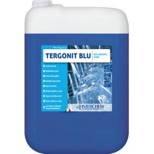 Tergonit Blu 10 Lt Brillantante Lavastoviglie Professionale Antialoni Asciugatura Perfetta