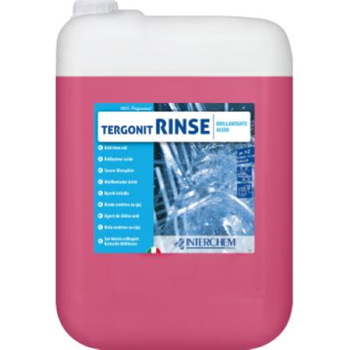 Tergonit Rinse 10 Lt Brillantante Lavastoviglie Antialoni Asciugatura Perfetta Bicchieri