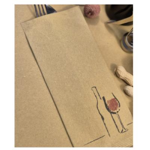 Busta Portaposate Carta Paglia fantasia Vino + Tovagliolo 2 veli 34x37 pezzi 1000