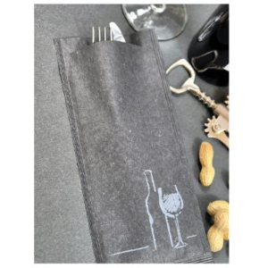 Busta Portaposate Nero fantasia Vino + Tovagliolo 2 veli 34x37 pezzi 1000