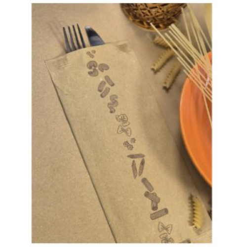 Busta Portaposate Carta Paglia fantasia Pasta + Tovagliolo 2V 34x37 pezzi 1000