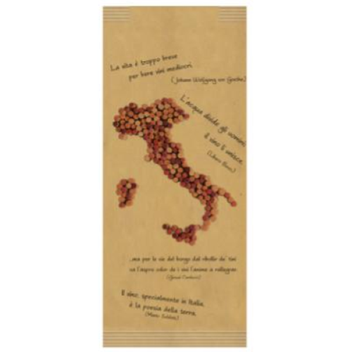 Busta Portaposate Carta Paglia fantasia Vinitaly + Tovagliolo 2V 34x37 pezzi 1000