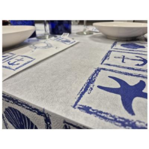 Tovaglia Monouso Carta Antimacchia fantasia Mare 100×100 Pezzi 400