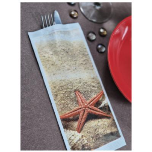 Busta Portaposate fantasia mare Conchiglia + Tovagliolo 2V 34x37 pezzi 1000