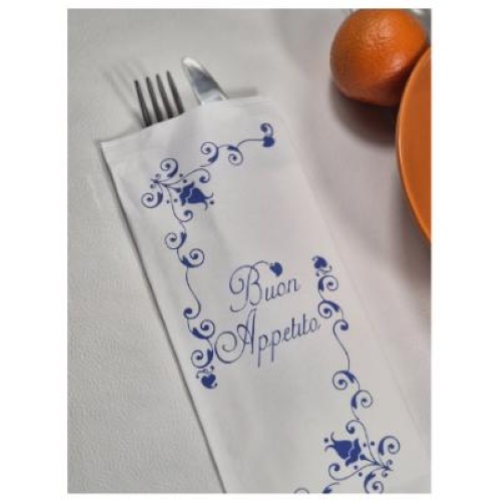 Busta Portaposate fantasia Fiori + Tovagliolo 2V 34x37 pezzi 1000