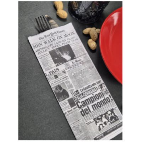 Busta Portaposate fantasia Giornale + Tovagliolo 2V 34x37 pezzi 1000  