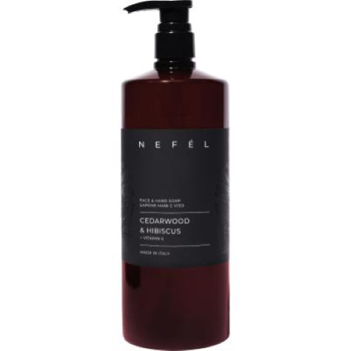 Nefel Legno di Cedro e Ibisco 12x1 Lt Hand Face Soap Sapone Mani Viso tanica ricarica Dispenser Hotel