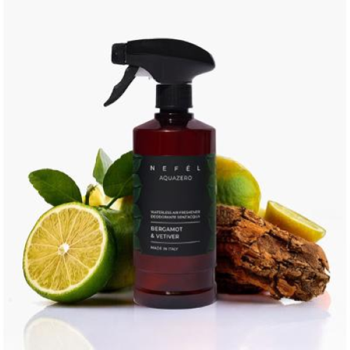 Nefel Aquazero Bergamotto e Vetiver 6x480 Ml Deodorante per Ambiente e Tessuti 