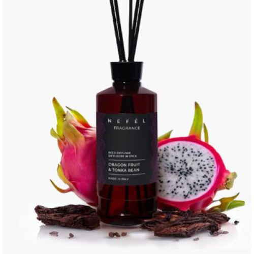 Nefel Fragrance Dragon Fruit & Tonka Bean 6x480 Ml Profumo per Ambiente Diffusore con bastoncini