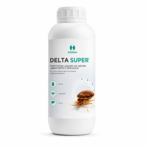 Delta Super Orma 6x1 Lt Insetticida Concentrato Cimici Pulci Scarafaggi Mosche con Deltametrina Tetrametrina e PBO