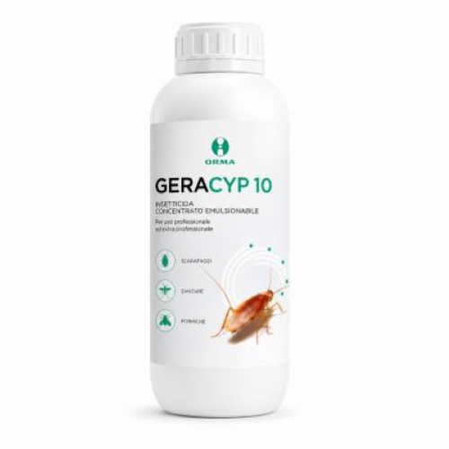 Geracyp 10 Orma 6x1 Lt Insetticida Concentrato Mosche Zanzare Blatte con Cipermetrina 10% e Geraniolo