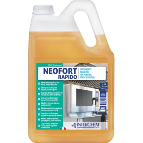 Neofort Rapido 2x5 Lt Detergente Alcalino per Forni e Piastre Sgrassante Professionale Decarbonizzante