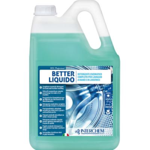 Better Liquido 4x5 Lt Detersivo Lavatrice Enzimatico Concentrato Detergente Professionale per Bucato