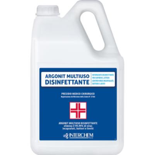 Argonit Multiuso Disinfettante 2x5 Lt Detergente PMC Virucida Professionale per Superfici Lavabili