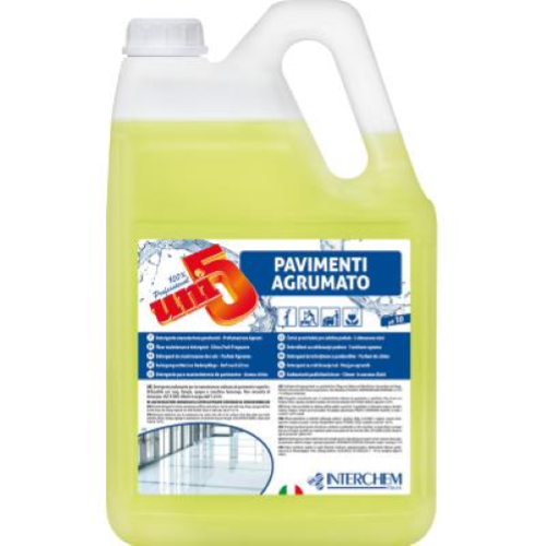 Uni 5 Agrumato Pavimenti 5x4 Lt Detergente Manutentore Professionale Profumato Agrumi