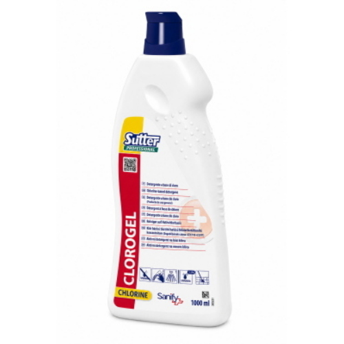 Sutter Clorogel 12x1 Lt Detergente Igienizzante Cloro Attivo Professionale per Sanitari, WC, Lavelli e Pavimenti