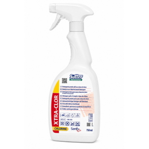 Sutter Xtra Clor 12x750 Ml Detergente Igienizzante al Cloro per HACCP, Cucine, Ospedali e Ambienti Professionali