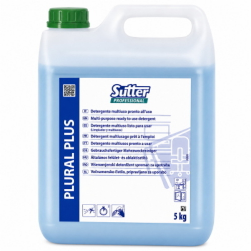 Sutter Plural Plus 5 Lt Detergente Multiuso Professionale per Superfici, Vetri e Arredi