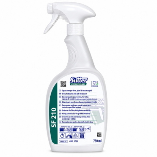 Sutter SF 210 12x750 Ml Detergente Sgrassatore Forni, Piastre e Griglie per Cucine HACCP