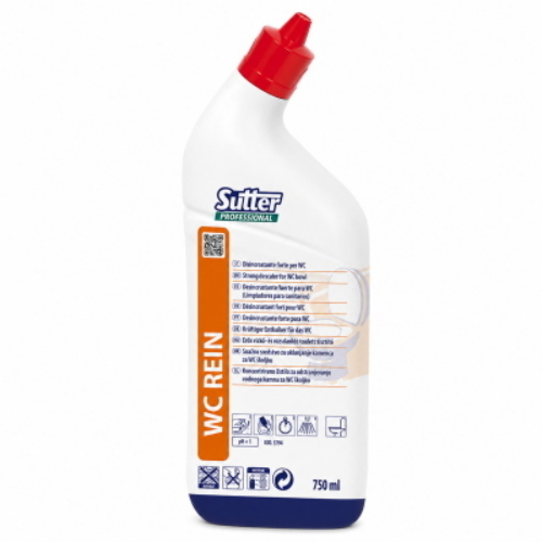 Sutter WC Rein 12x750 Ml Disincrostante WC Professionale Anticalcare per Water e Orinatoi
