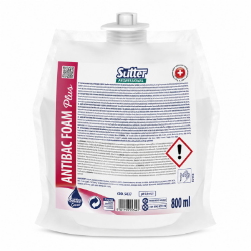 Sutter Antibac Foam Plus 12x800 Ml Sapone Schiuma Disinfettante Professionale Mani PMC