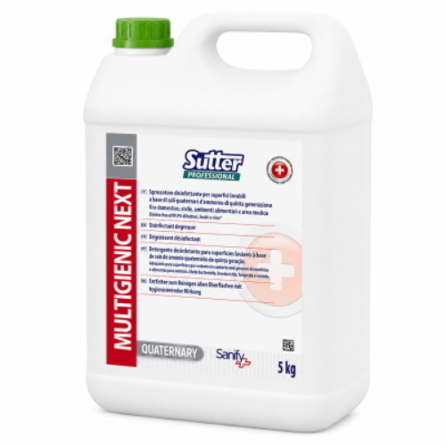 Sutter Multigienic Next 4x5 Kg Sgrassatore Disinfettante PMC per Superfici HACCP e Ambienti Sanitari