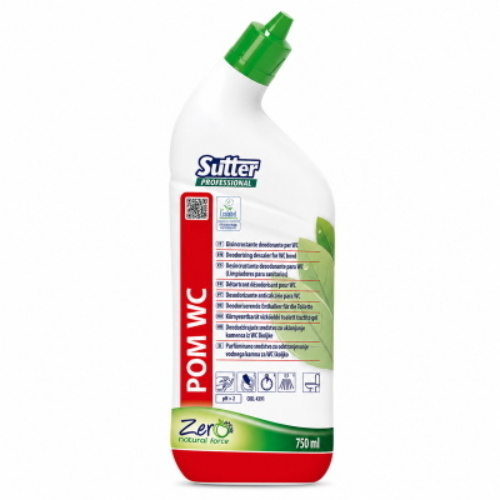 Sutter Pom WC Zero 12x750 Ml Disincrostante Naturale Deodorante per WC Ecolabel