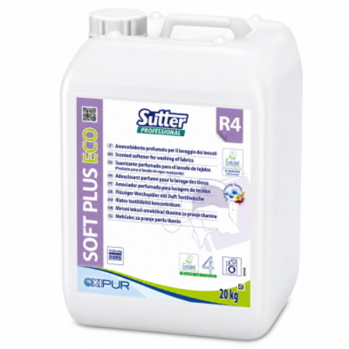 Sutter Soft Plus Eco 20 Kg Ammorbidente Ecologico Ecolabel per Lavatrici Professionali