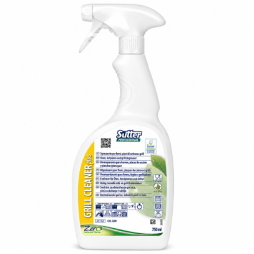 Sutter Grill Cleaner Plus Ecolabel 12x750 Ml Sgrassatore Naturale HACCP per Forni, Grill e Piastre di Cottura