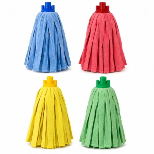 Filmop Stripe Mop 200 g Microfibra a Strisce con Attacco Filettato Universale Colorato - 5 Pezzi