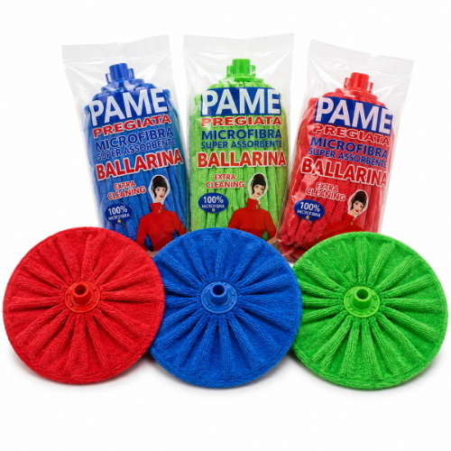 Mocio Ballerina Mop in Microfibra con Attacco a Vite Universale - 24 Pezzi