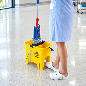 Filmop Ro-Cket Kit Carrello Lavapavimenti a Pedale con Telaio Pieghevole e Mop Microfibra 40 cm