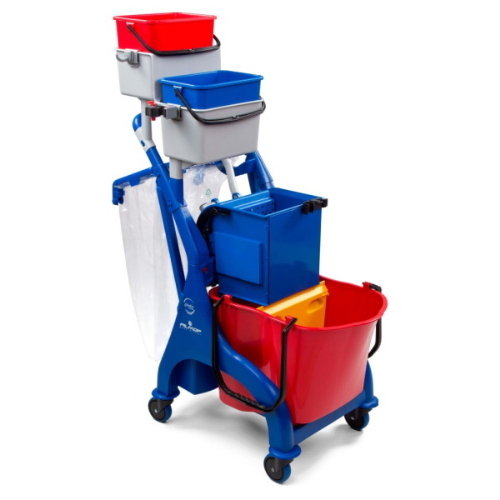 Filmop Vega LP0303 Carrello Lavapavimenti con Strizzatore, Portasacco 120 Lt e Ruote