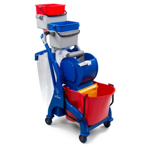 Filmop Vega LP0304A Carrello Lavapavimenti 28 Litri con Strizzatore Professionale a Rullo e Porta Sacco
