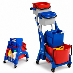 Filmop Vega LP0305 28 Lt Carrello Lavapavimenti 28 Lt e Strizzatore Professionale a Libro