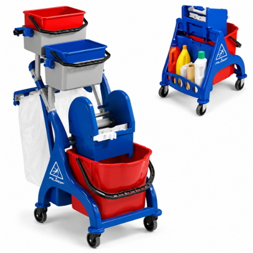 Filmop Vega LP0307 Carrello Lavapavimenti 25 Lt con Strizzatore Professionale e Portasacco 50 Lt