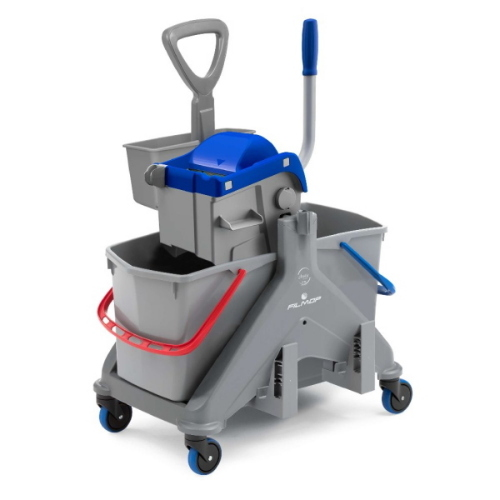 Filmop OneFred Carrello Lavapavimenti Doppia Vasca con Strizzatore Boost, Cassetta e Reggiscopa