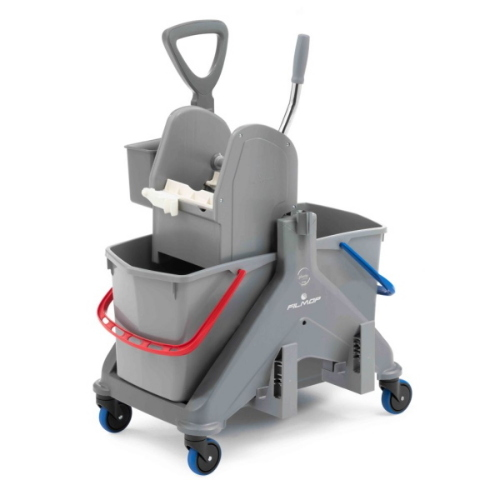 Filmop OneFred Carrello Lavapavimenti Doppia Vasca con Strizzatore Professionale, Cassetta e Reggiscopa