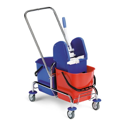 Filmop Jack Carrello Lavapavimenti 30 Lt in Acciaio con Strizzatore e 2 Secchi 15 Lt