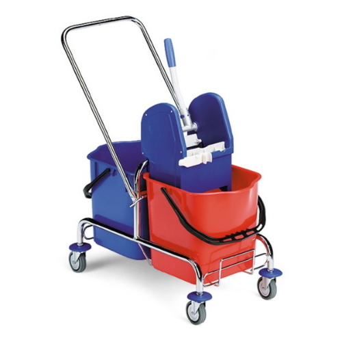 Filmop Jack Carrello Lavapavimenti 50 Lt in Acciaio con Strizzatore e 2 Secchi 25 Lt
