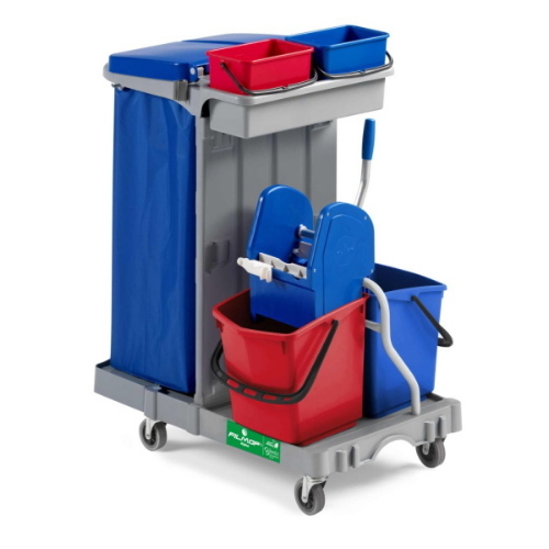 Filmop Alpha 1104 Carrello Pulizie Professionale con Strizzatore Lavapavimenti , 2 Secchi 15 Lt e Portasacco 120 Lt