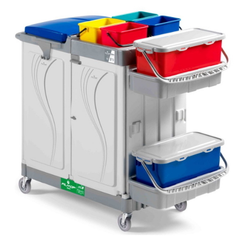 Filmop Alpha 0806708 Carrello Pulizie Ospedaliere Top-Down con Porte e Portasacco 150 Lt