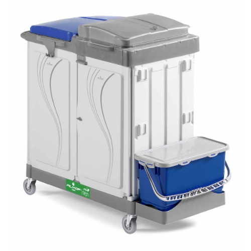 Filmop Alpha 3806701 Carrello Pulizie Ospedaliere Top-Down con Ante, Cassetti e Portasacco 150 Lt
