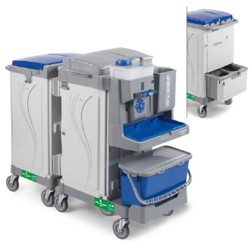 Filmop Alpha 3806814 Carrello Pulizie Ospedaliere con Equodose e Sistema Top-Down per Disinfezione