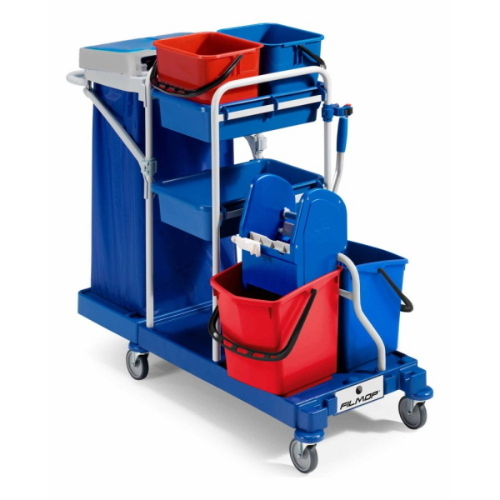 Filmop Morgan 2010 Carrello Pulizie Professionale con Strizzatore, Secchi e Portasacco 120 Lt