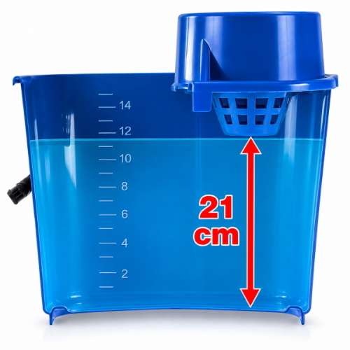 Filmop Master Lux Secchio Lavapavimenti Professionale 16 Lt con Strizzatore Mop pezzi 10