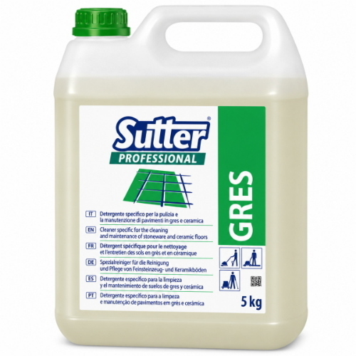 Sutter Gres 4x5 Kg Detergente Professionale per Gres Porcellanato e Pavimenti Microporosi